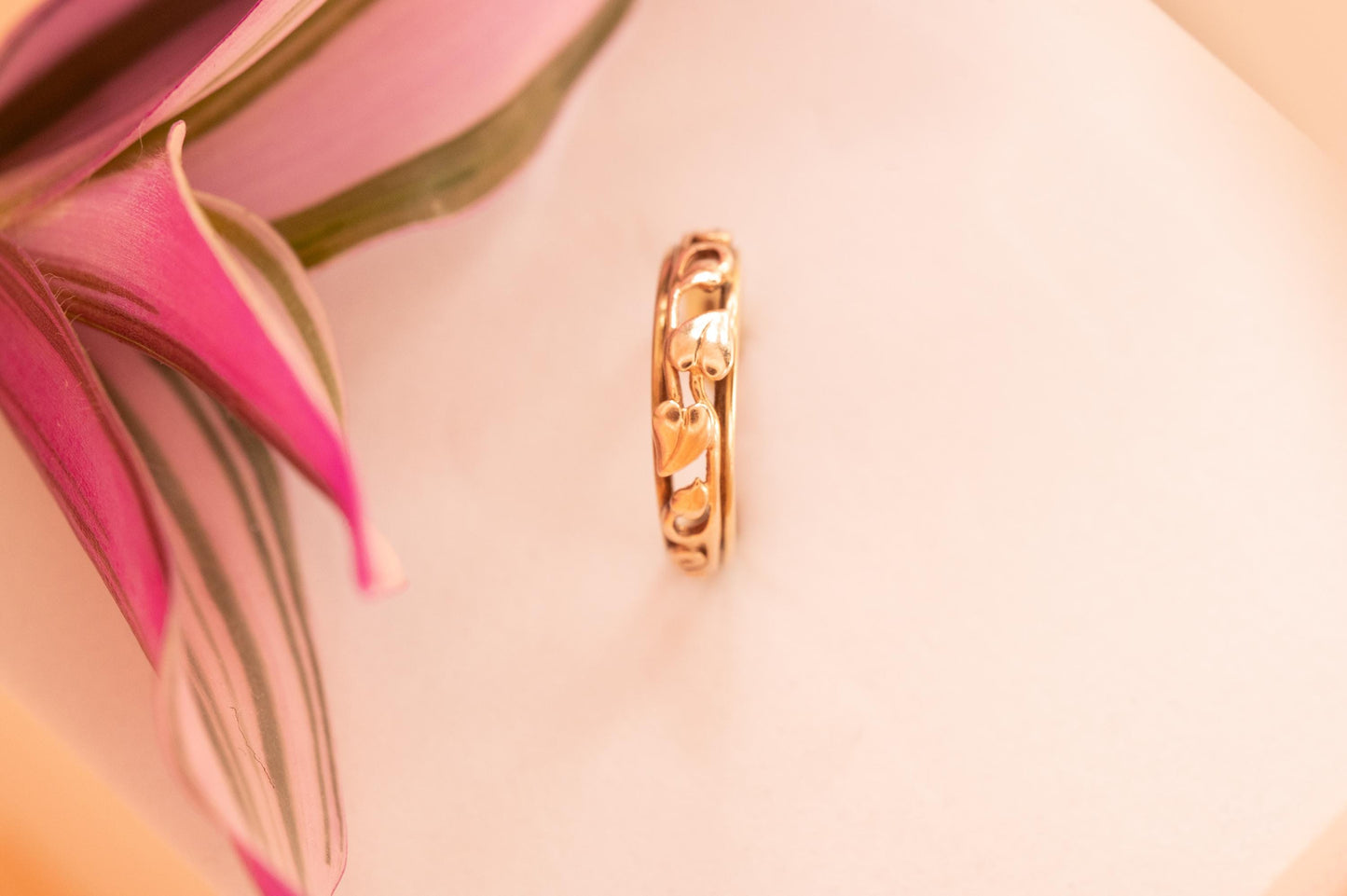 Beautiful Vintage Clogau Yellow and Rose gold Tree of Life Celtic band ring / wedding band/ statement ring.