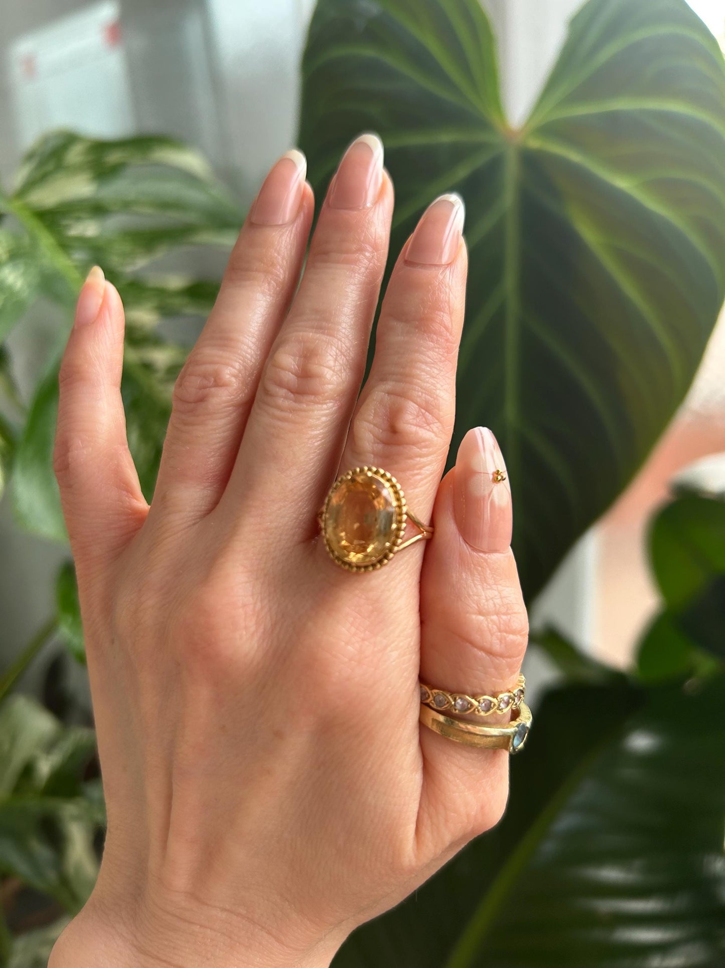 glamorous style citrine cocktail ring -statement piece with 7CT citrine real stone