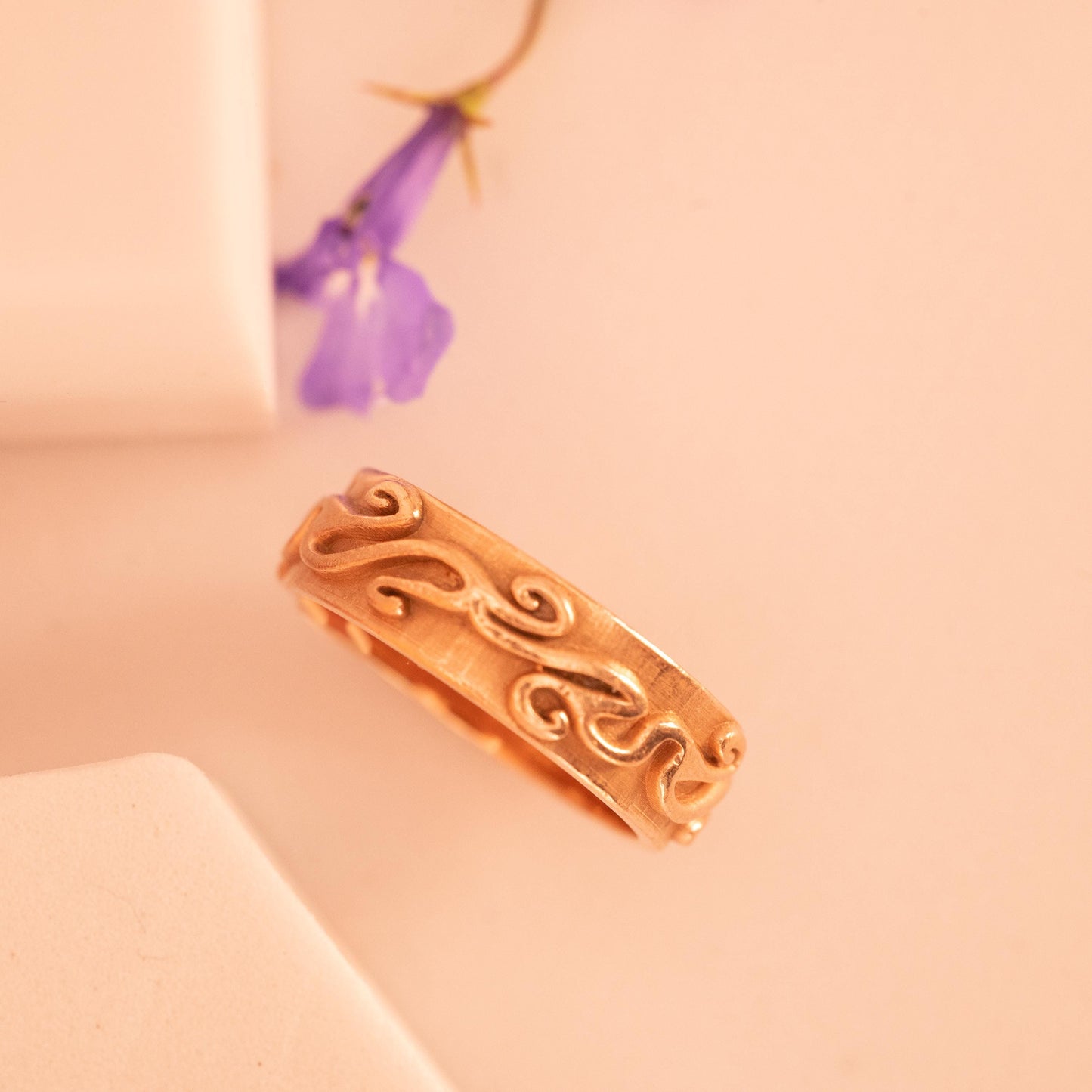 Intricate Celtics swirl Pattern around the band. Solid pure gold 9 carat with Welsh rare gold Makes this a truly iconic ring and a very valuable item