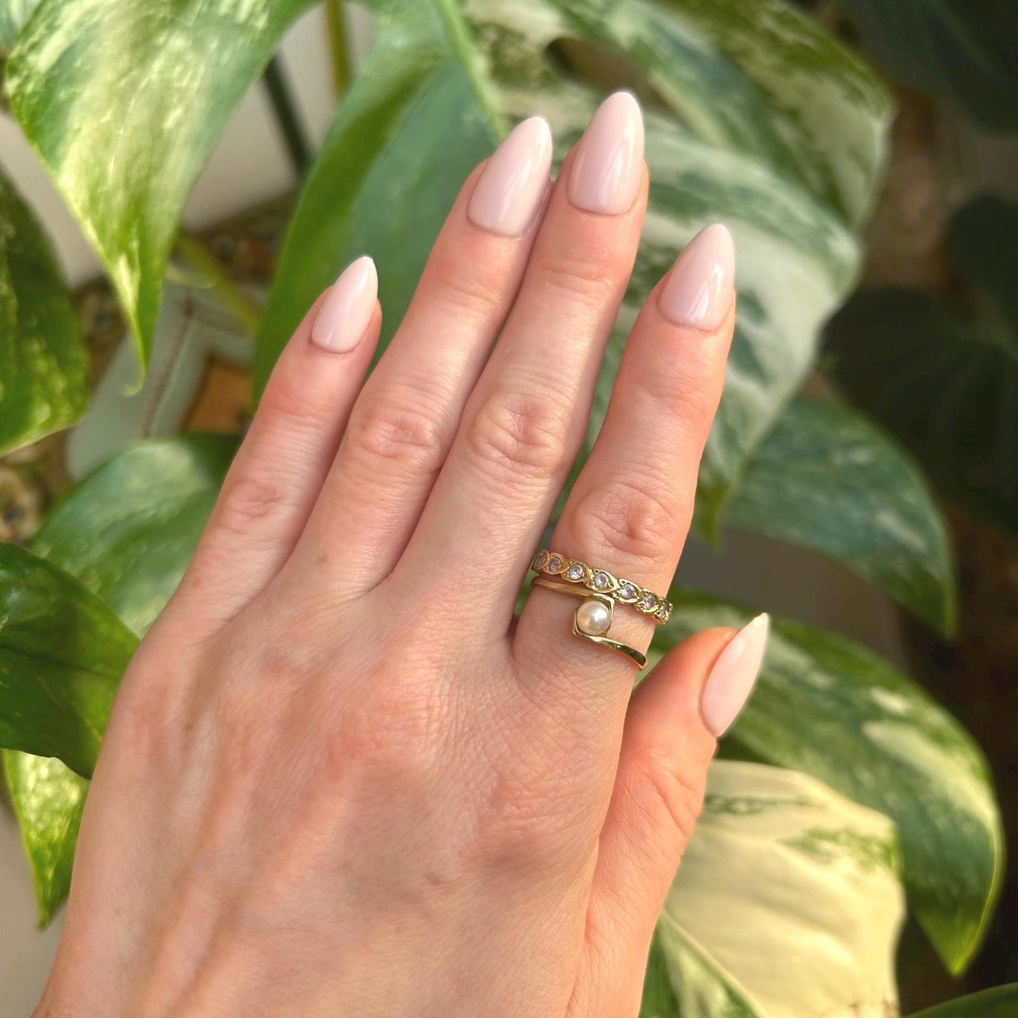great as a stacked ring worn on index finger - pretty ring