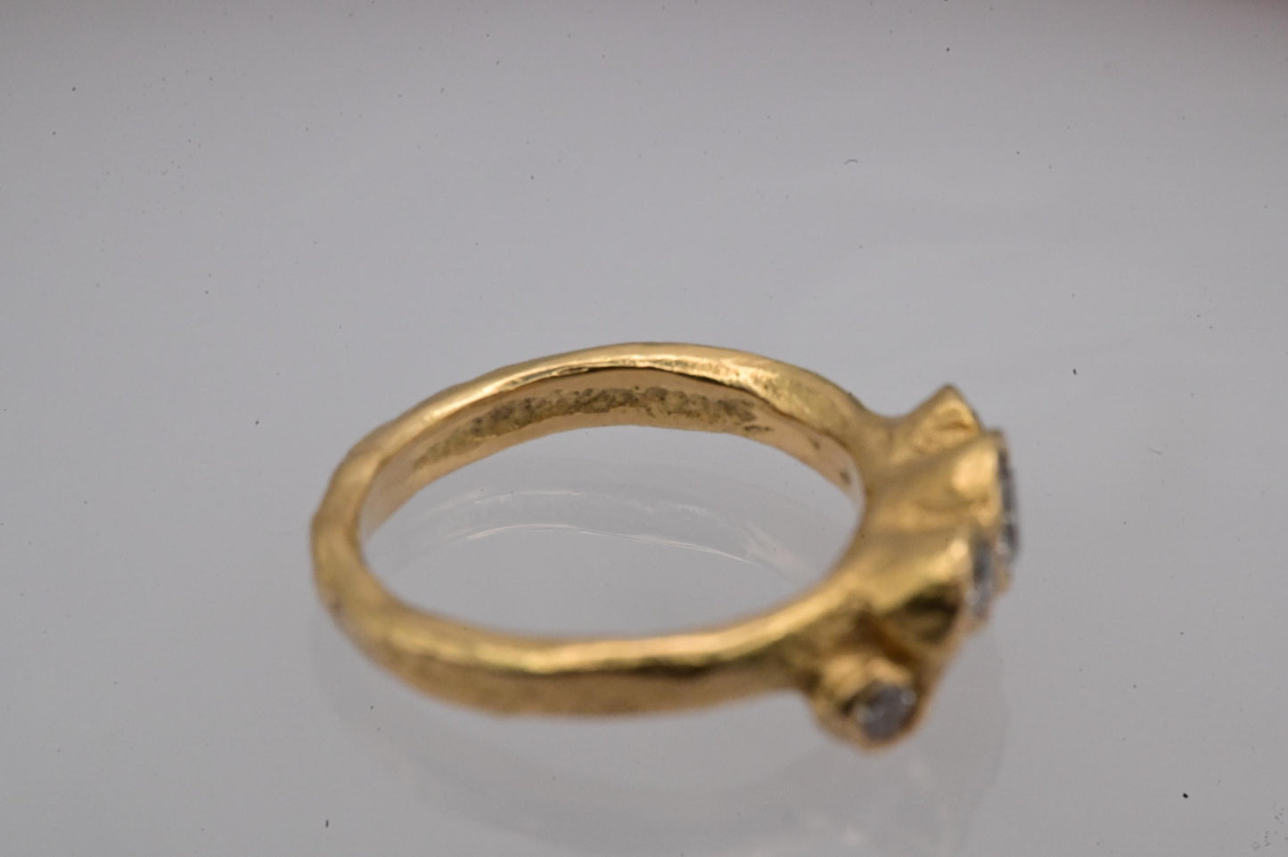 Stunning Vintage Handmade 18ct Solid Gold Eternity Diamond Ring, Unique Artisan 1CT Diamond Jewellery, 70s Statement Heirloom Jewelry - Rare