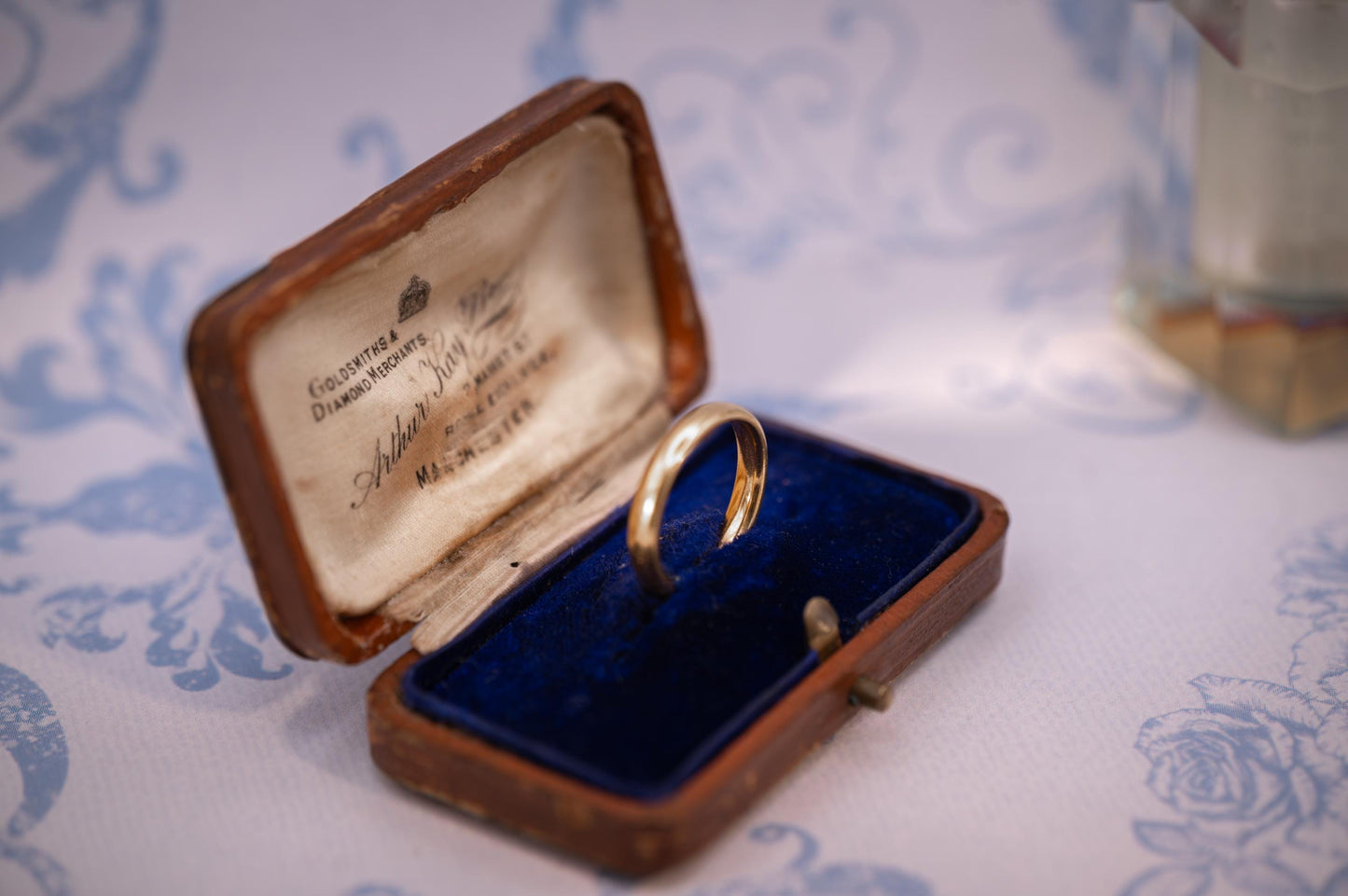 Antique 1932 Birmingham Assayed Wedding Band, 22ct Solid Yellow Gold Band 3mm, D Shape Comfort Band, Old Gold England, Art Deco Era Jewelry.