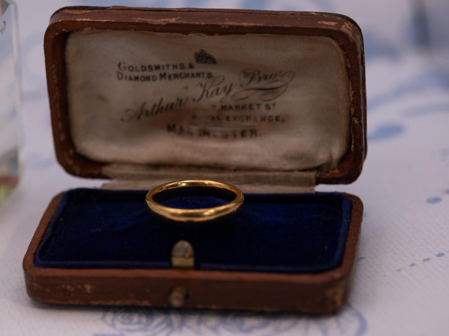 Antique 1932 Birmingham Assayed Wedding Band, 22ct Solid Yellow Gold Band 3mm, D Shape Comfort Band, Old Gold England, Art Deco Era Jewelry.