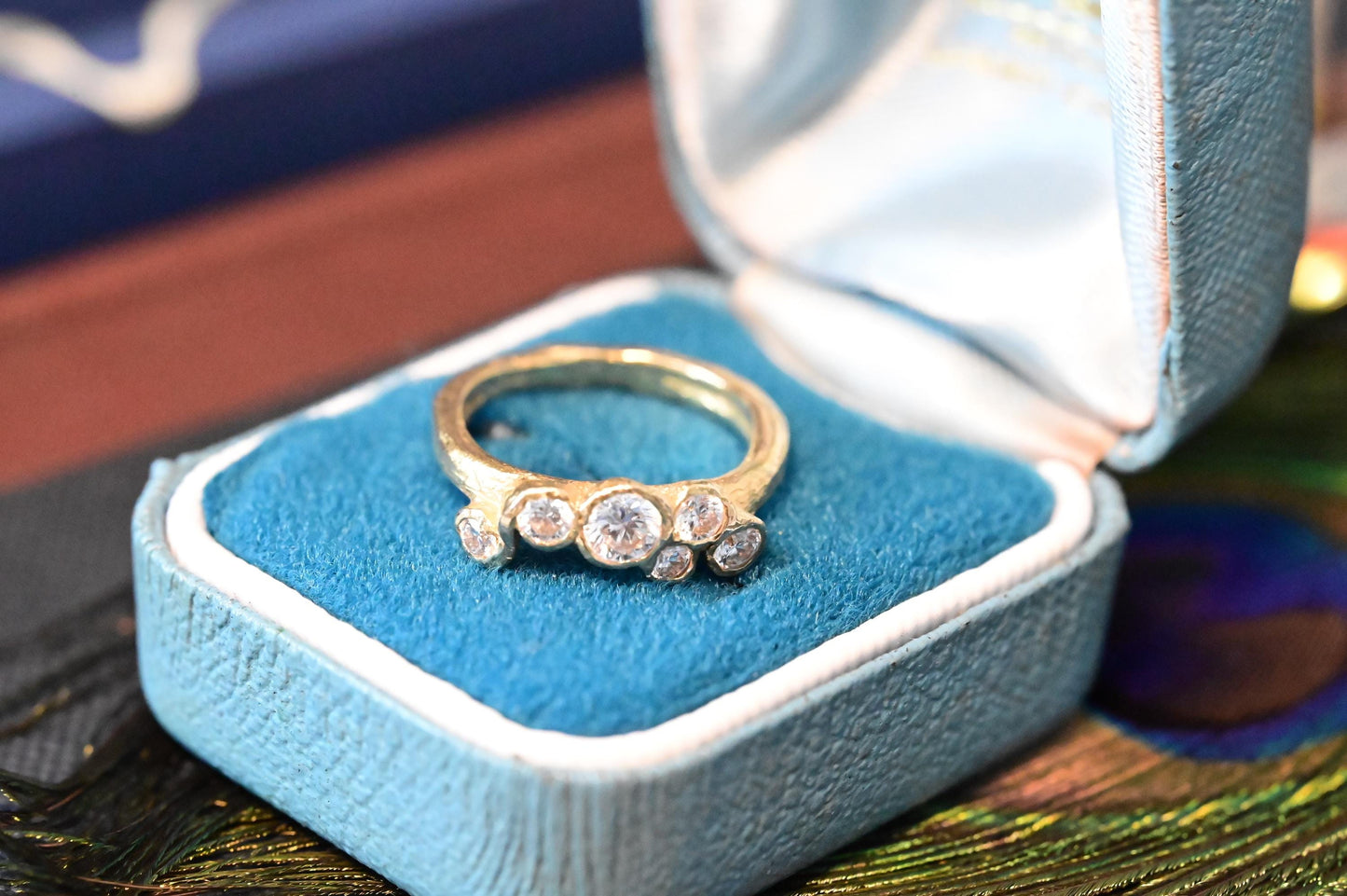 Stunning Vintage Handmade 18ct Solid Gold Eternity Diamond Ring, Unique Artisan 1CT Diamond Jewellery, 70s Statement Heirloom Jewelry - Rare