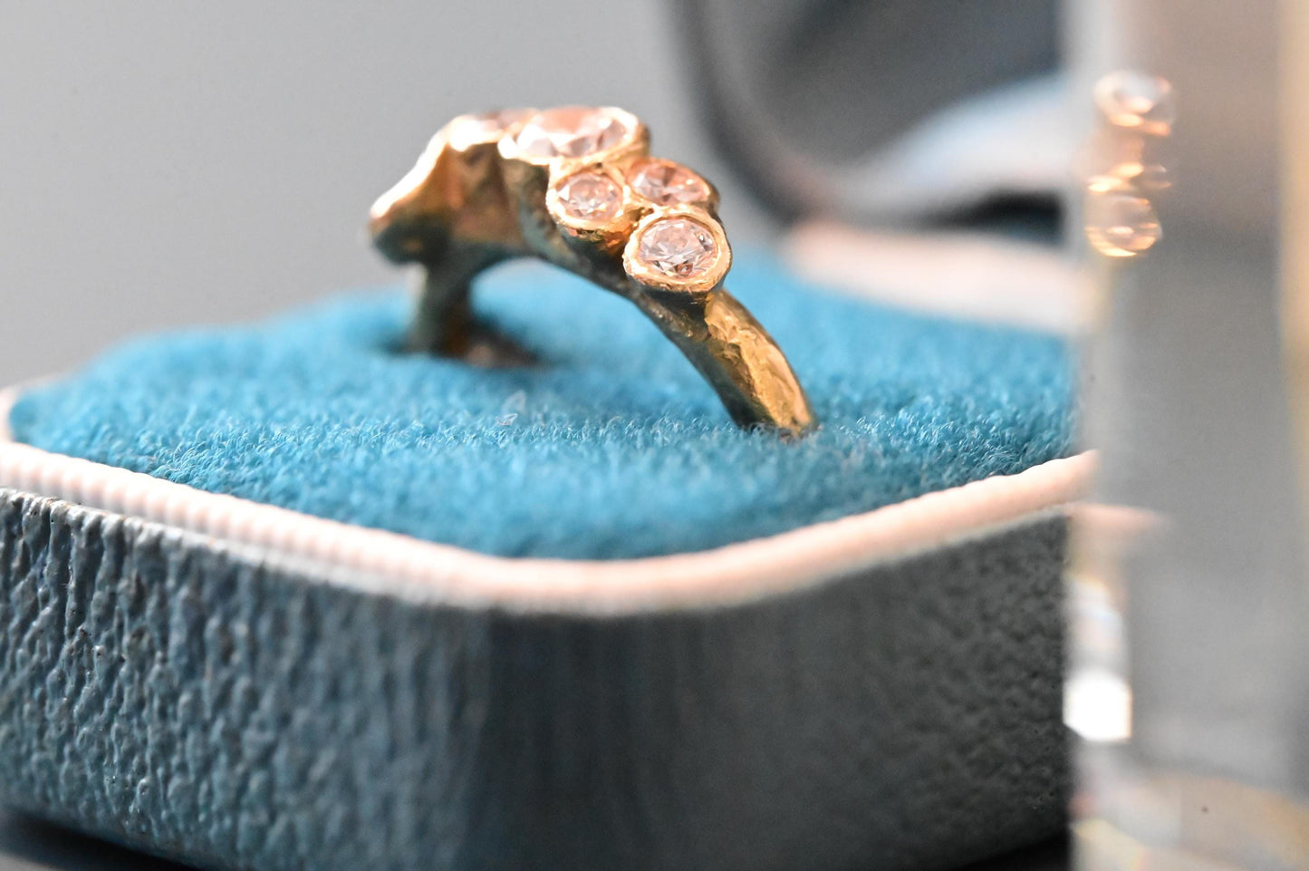 Stunning Vintage Handmade 18ct Solid Gold Eternity Diamond Ring, Unique Artisan 1CT Diamond Jewellery, 70s Statement Heirloom Jewelry - Rare