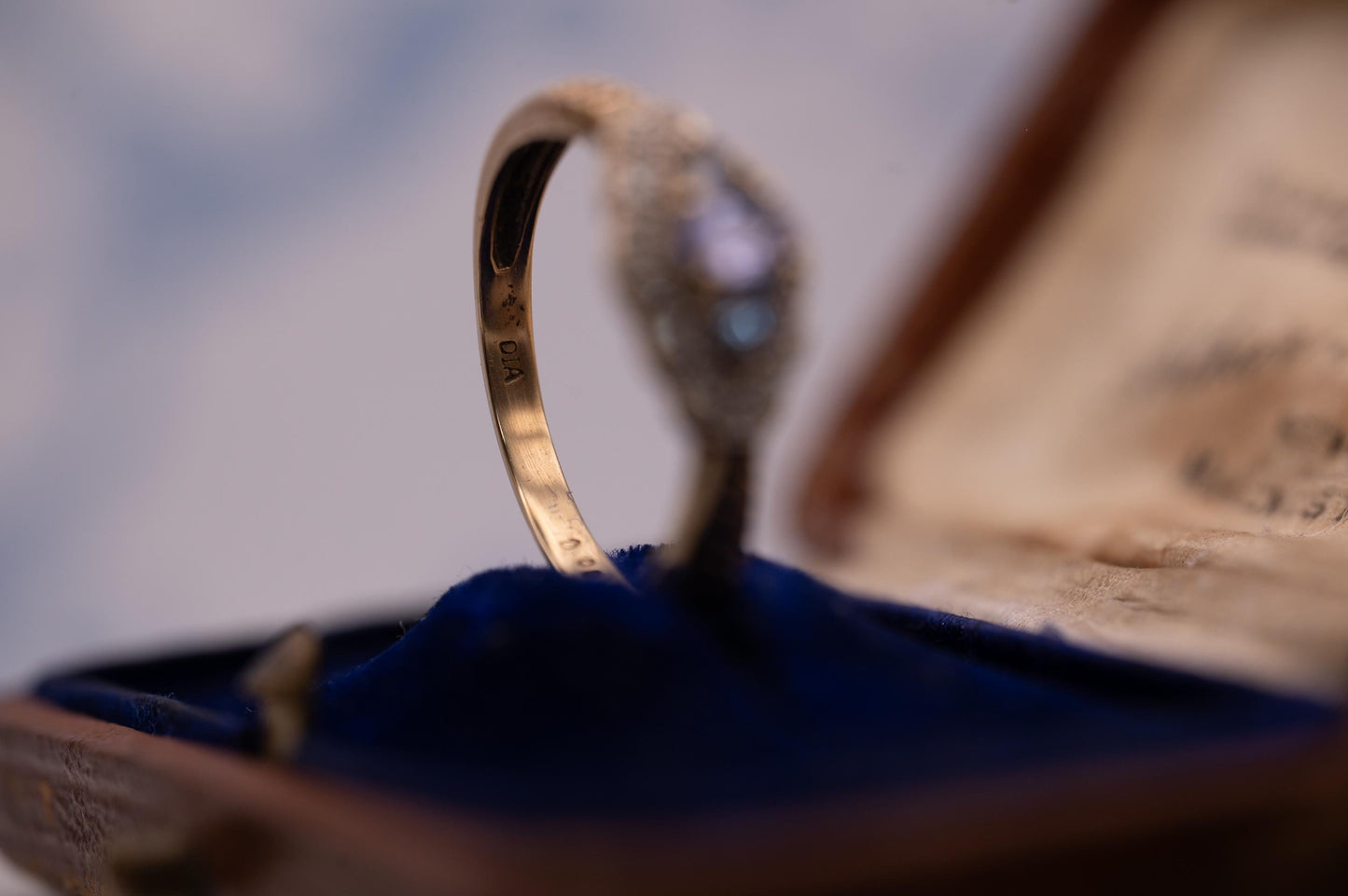 Mid-Century Unusual Tanzanite Diamond Cluster 9ct Gold Ring, Pretty Ornate Detail Jewellery, Real Diamond Fancy Ring, Unique Estate Jewelry