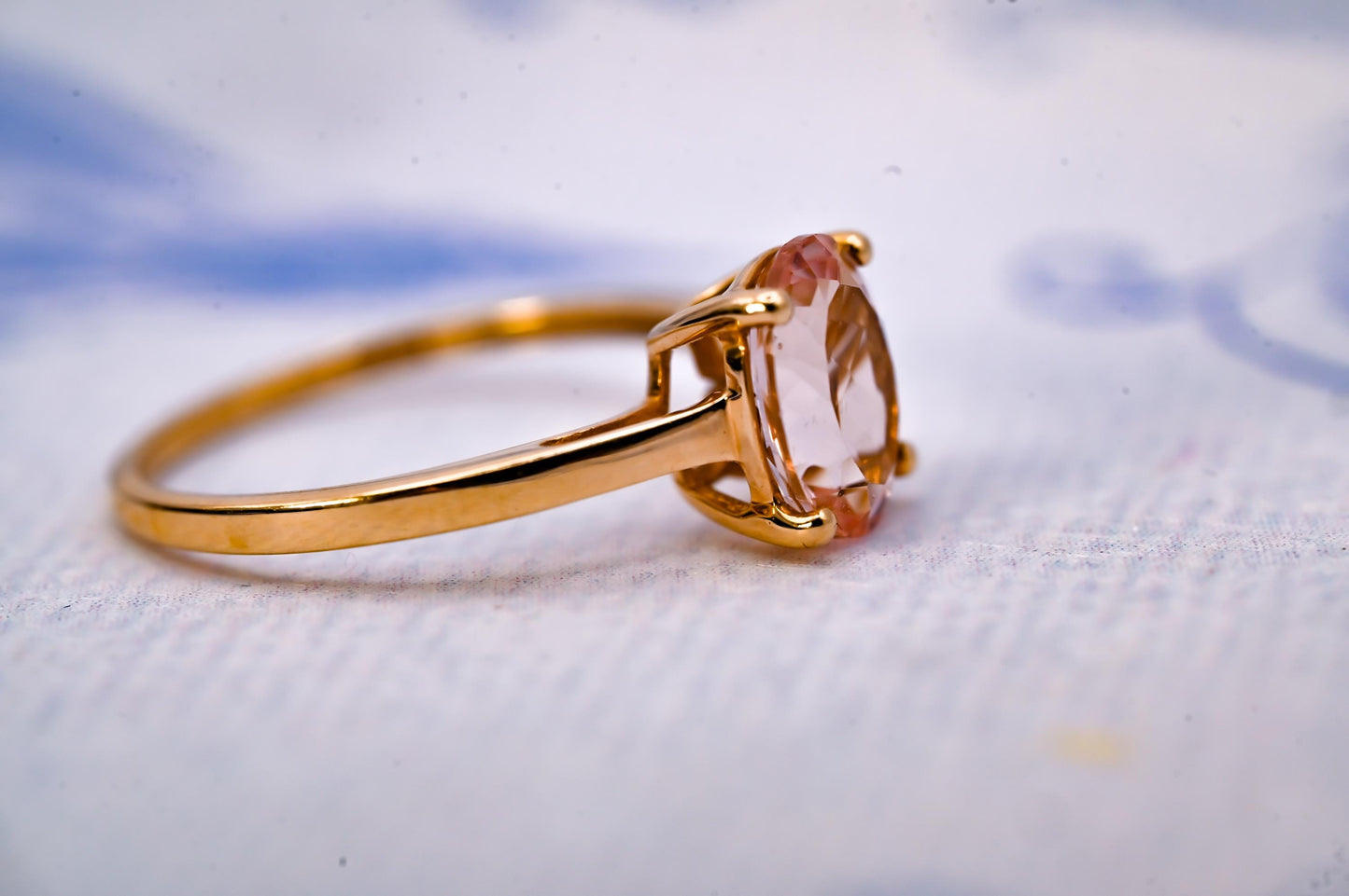 Beautiful Rose Quartz Engagement Solitaire, Pink Dress Ring in 9ct Gold, Cushion Cut Rose Quartz 1.5CT Ring, Pretty Pink Jewellery