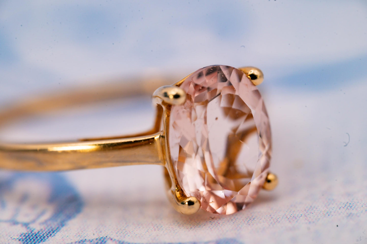 Beautiful Rose Quartz Engagement Solitaire, Pink Dress Ring in 9ct Gold, Cushion Cut Rose Quartz 1.5CT Ring, Pretty Pink Jewellery