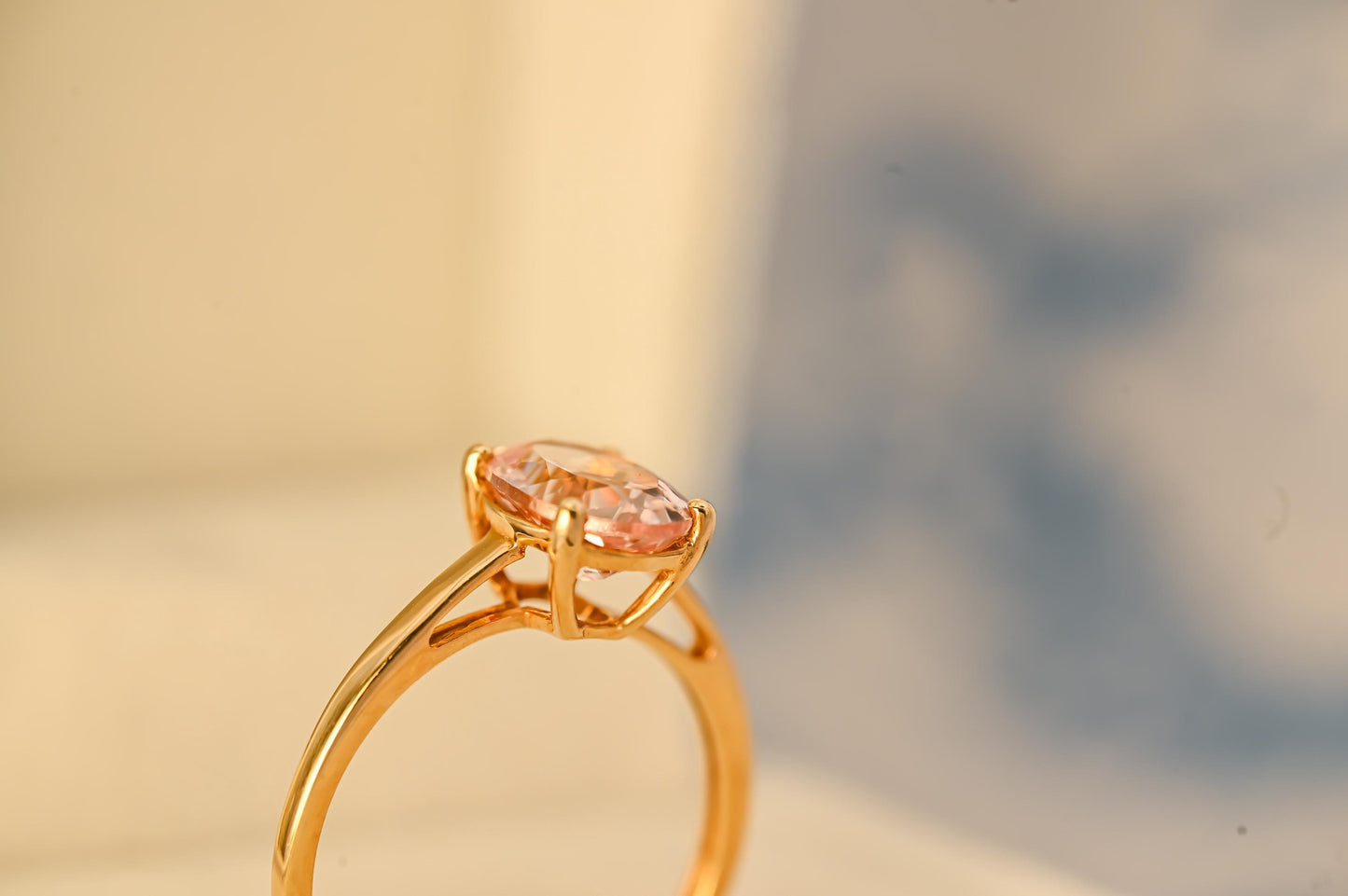 Beautiful Rose Quartz Engagement Solitaire, Pink Dress Ring in 9ct Gold, Cushion Cut Rose Quartz 1.5CT Ring, Pretty Pink Jewellery
