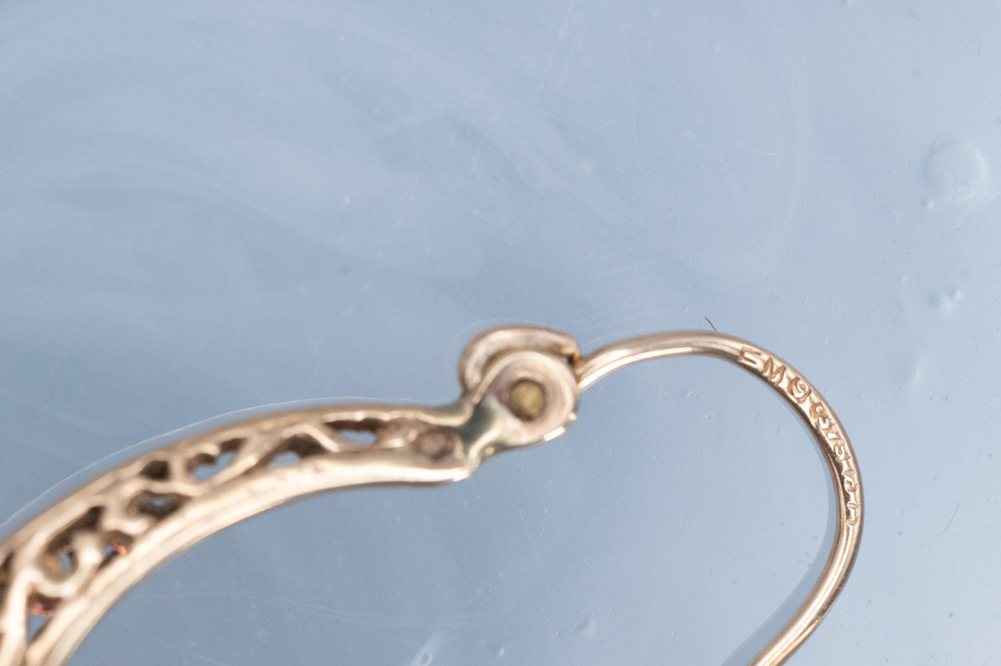Vintage 9ct Gold Filigree Hoop Earrings | Medium Gold Hoops, Classic Retro Jewelry Gift, 9K Unusual Gold Earrings, Mid-Century Jewelry