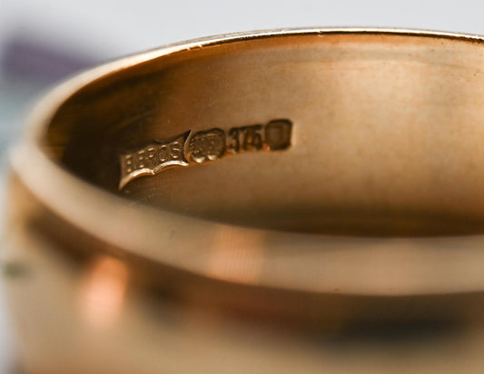 Vintage 9ct Yellow Gold Band Ring, Wedding Jewellery 9ct Gold, Plain Wide Wedding Band, Minimalist Jewellery Unisex 9k, UK R / US 9