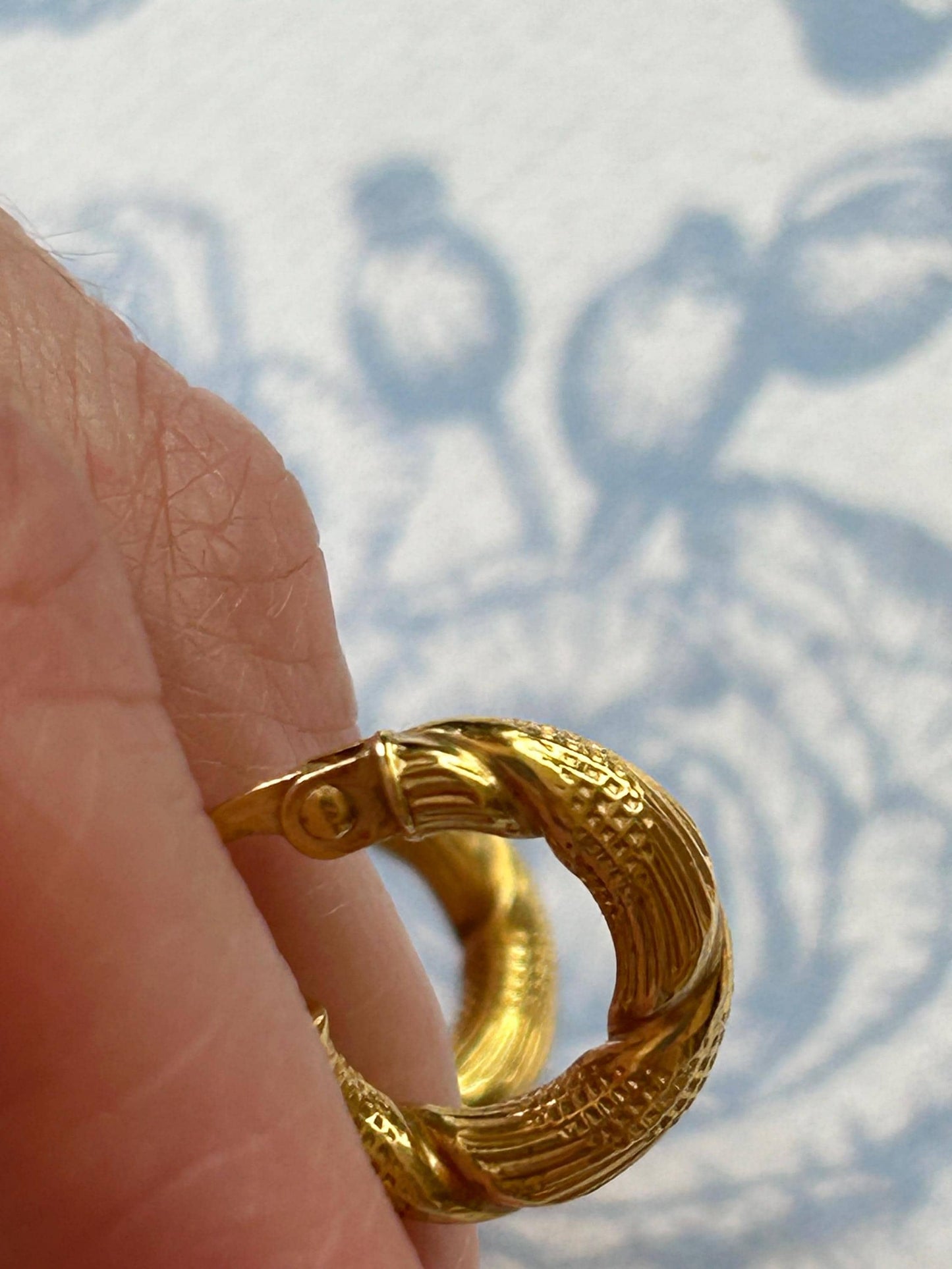 Vintage 18ct Italian Gold Creole Hoop Earrings – Comfortable Size - Twist Design Elegant Yellow Gold Hoops, Hallmarked 750, 18K Solid Gold