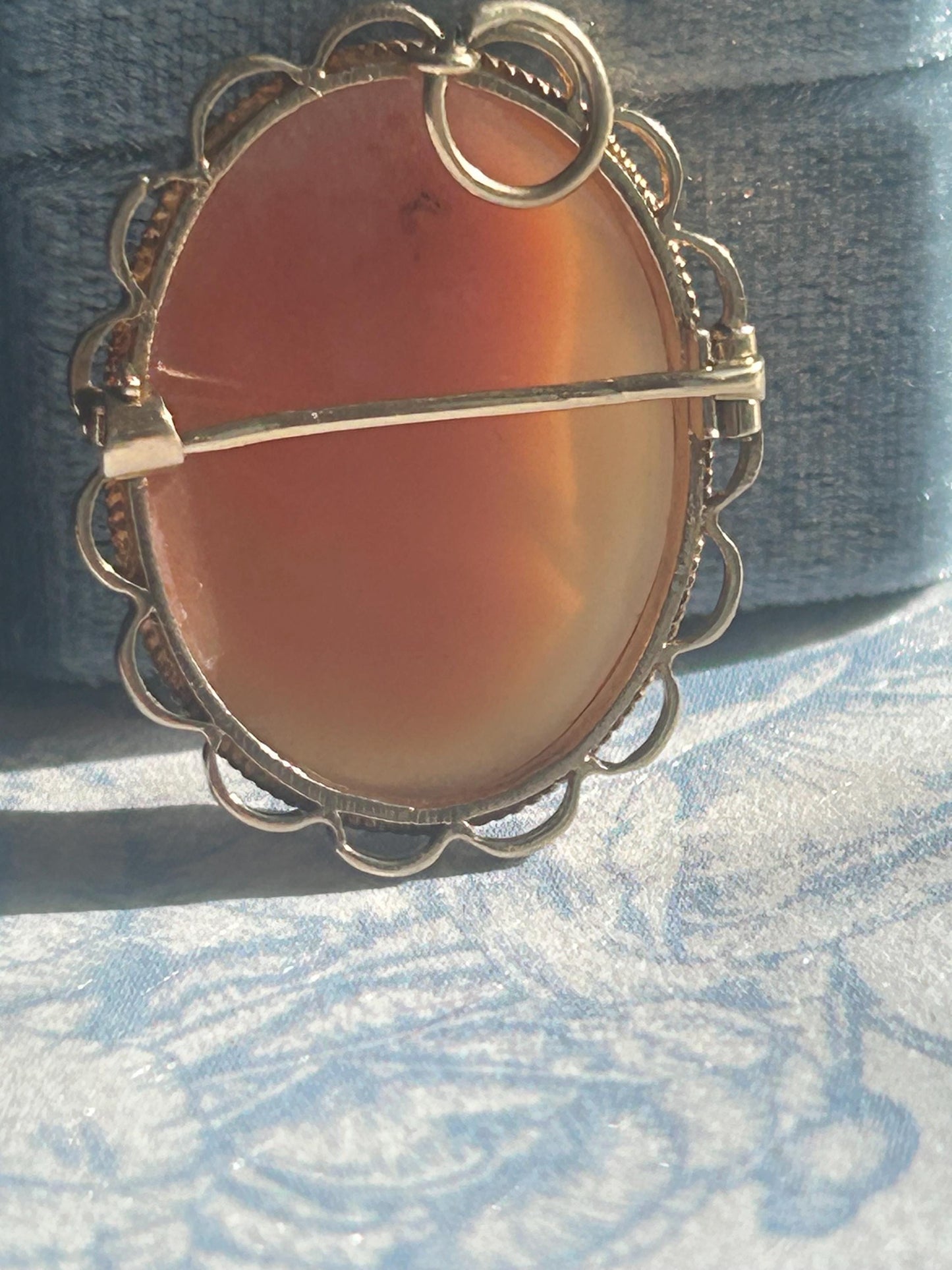 Vintage 9ct Gold Cameo Brooch, Pendant 9K Gold Genuine Cameo, Stunning Detail Lady, Unusual Cameo Jewellery, Birmingham Assayed Mid-Century
