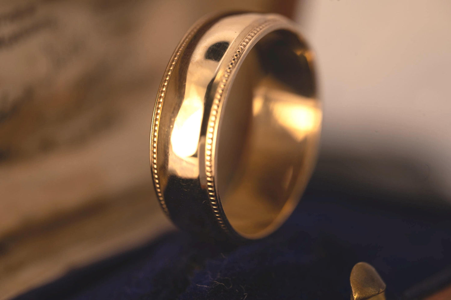 Vintage 9ct Yellow Gold Band Ring, Wedding Jewellery 9ct Gold, Plain Wide Wedding Band, Minimalist Jewellery Unisex 9k, UK R / US 9