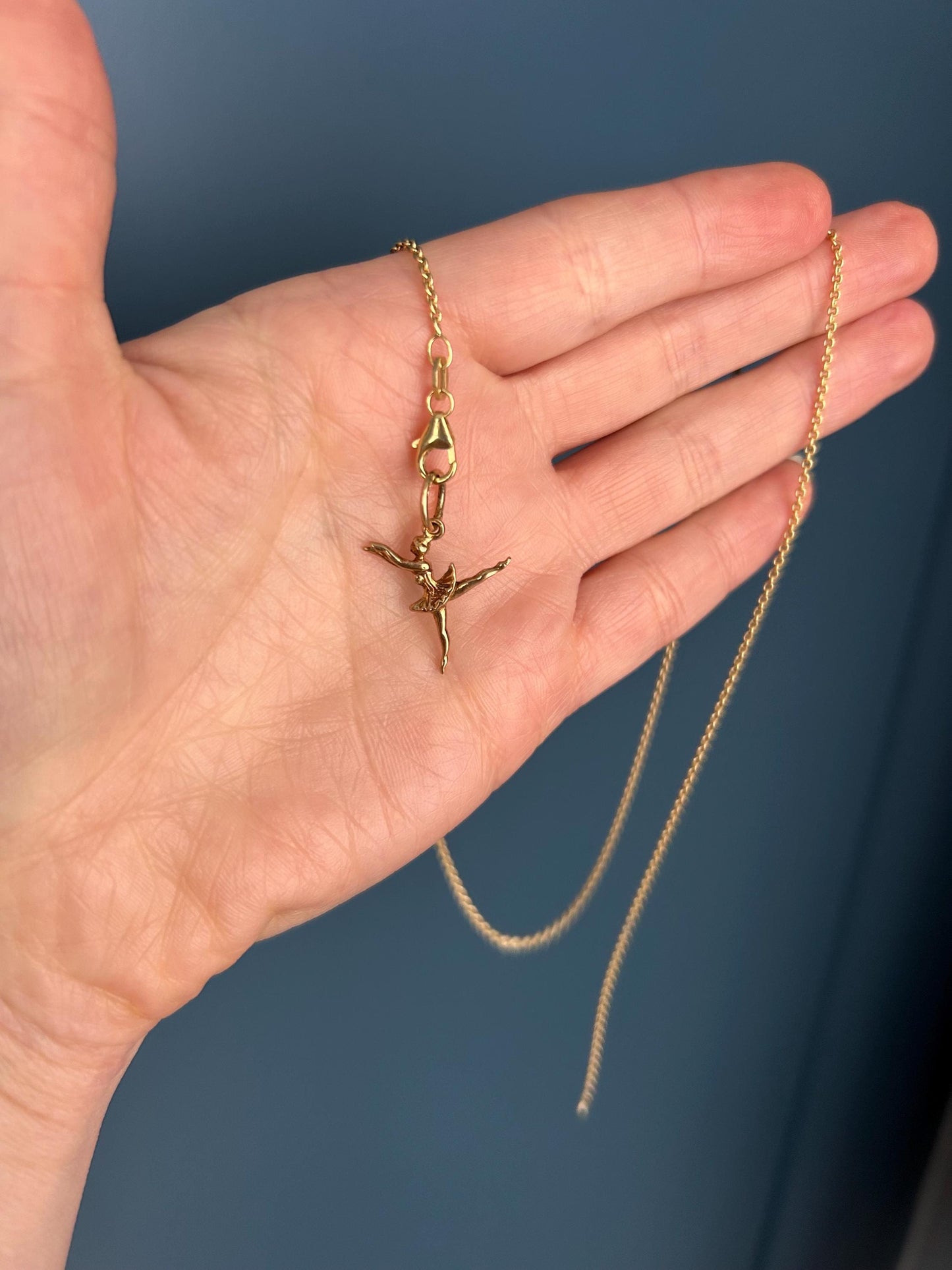 A Delightful Vintage 9ct Yellow Gold Dancing Ballerina Charm / Pendant 9k, Collectors Charm for Bracelet/Pendant 9k