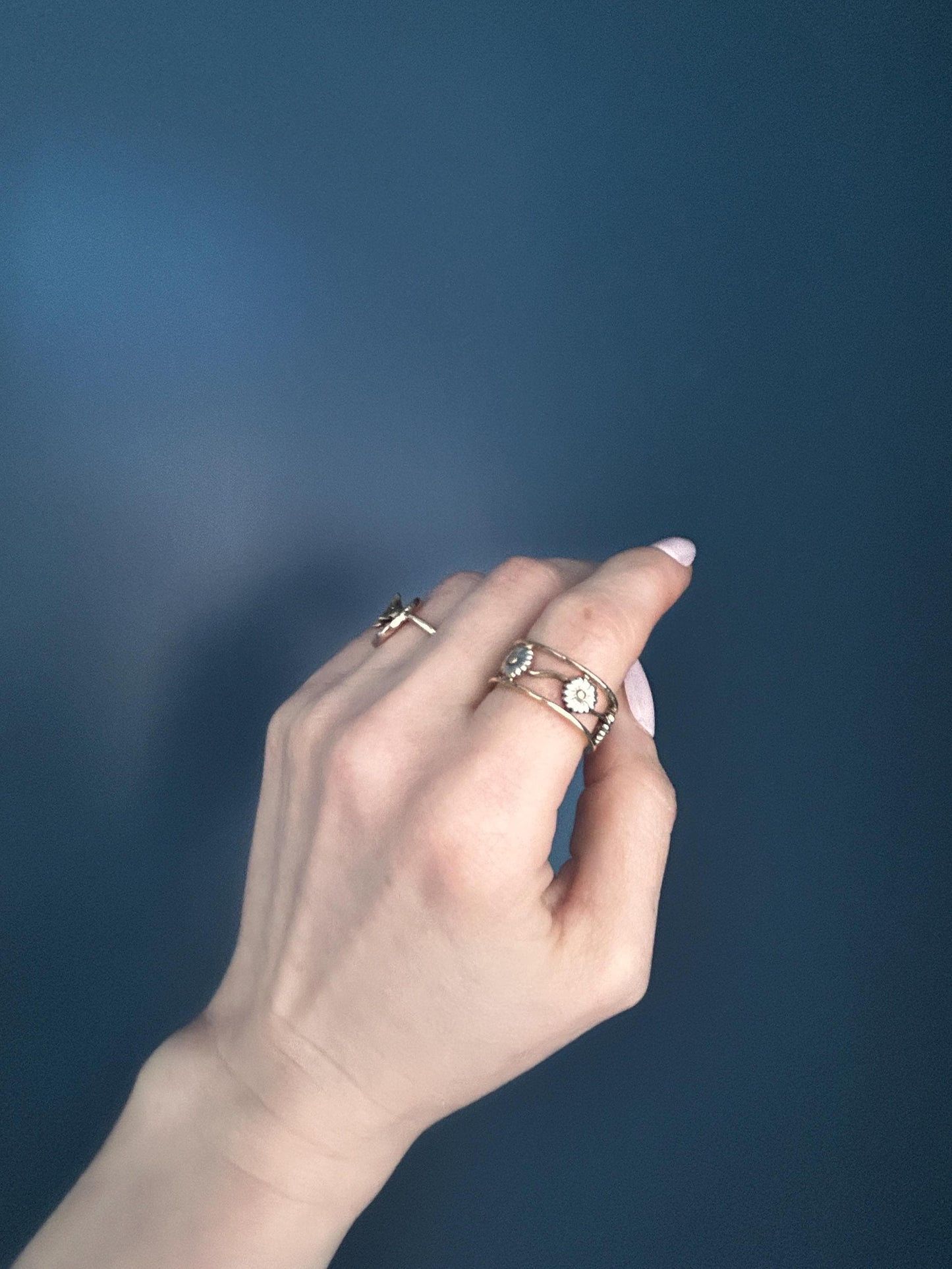 Vintage Clogau 9ct Yellow & White Gold Statement Daisy Ring