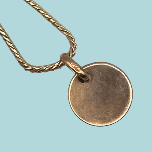 Links of London 18ct Gold Disk Charm Pendant - Rosy Gold Solid Heavy Charm