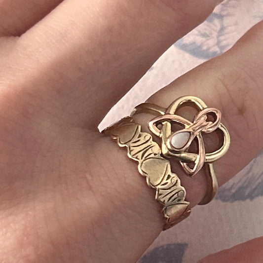 Vintage Clogau 9ct Gold Opal Ring UK K - US 5.5 / Unusual Welsh Gold Ring Heirloom