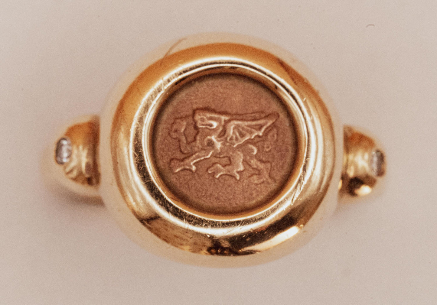 Welsh dragon-iconic motif-Wales-Clogau-vintage-9ct signet ring.