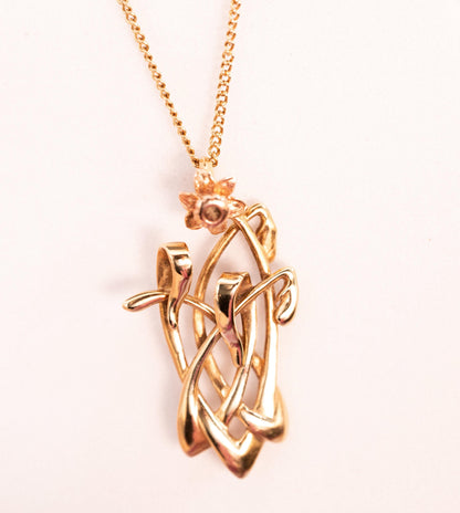 daffodil real Clogau necklace in 9ct gold - pretty jewellery, hallmarked. Welsh gifts for her