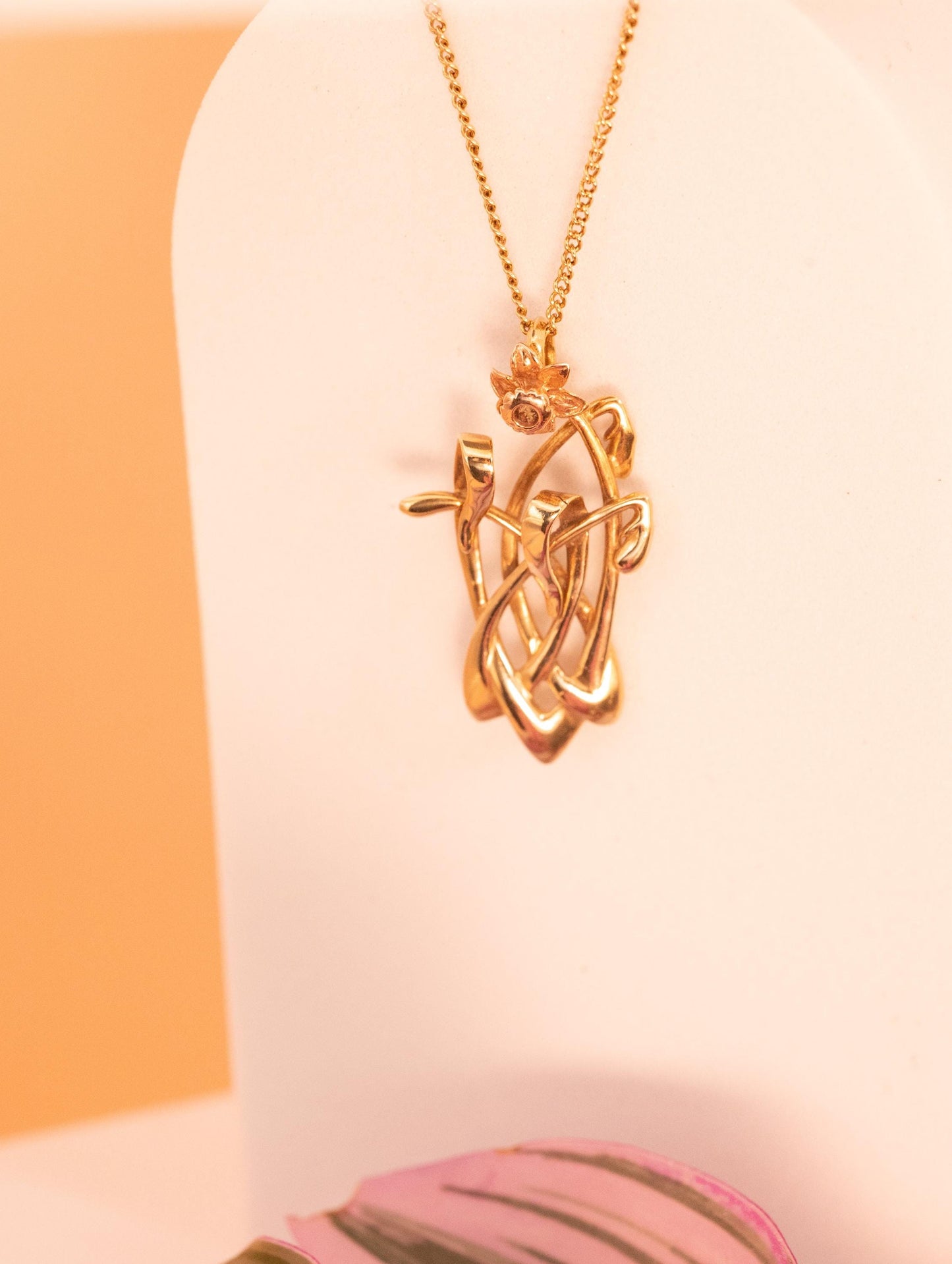 dainty vintage gold necklace in 9ct gold from Clogau - floral jewellery