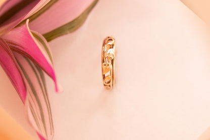 Beautiful Vintage Clogau Yellow and Rose gold Tree of Life Celtic band ring / wedding band/ statement ring.