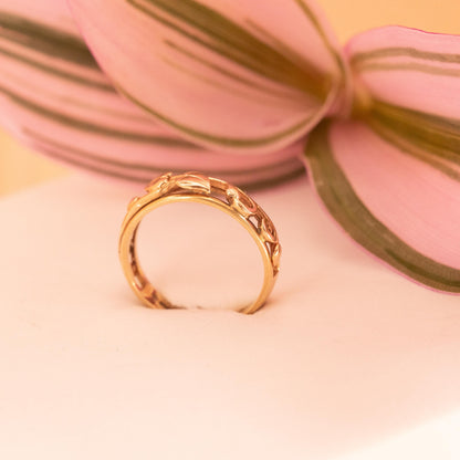 Beautiful Welsh Vintage Clogau Yellow and Rose gold Tree of Life Celtic band ring / wedding band/ statement ring.