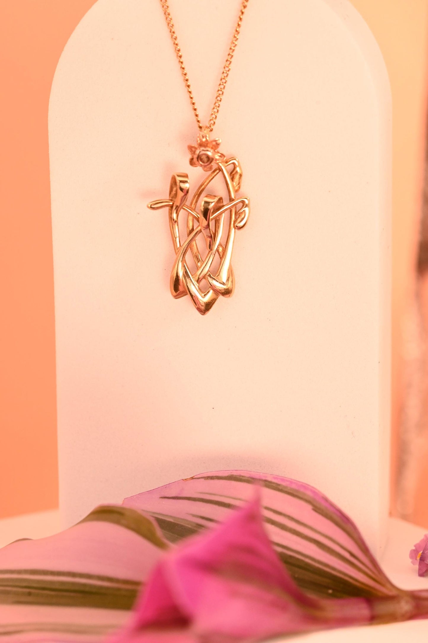 dainty vintage gold necklace in 9ct gold from Clogau - floral jewellery