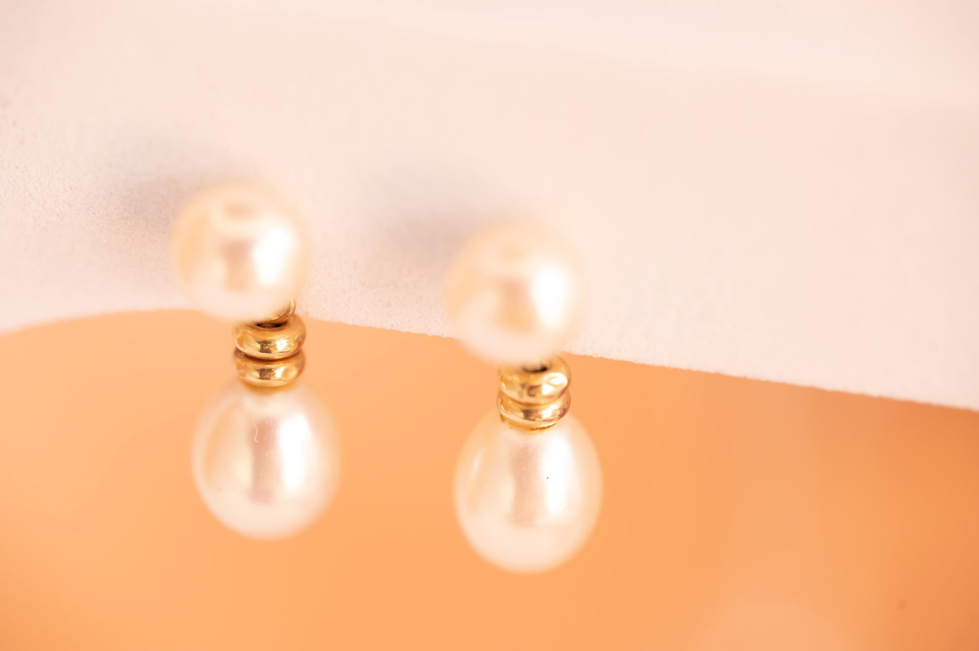 earrings stud drop pearl with 9ct gold hallmarked