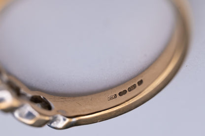Vintage English 'Forever' Brilliant Cut Diamond Ring 0.50 ct on 9ct Solid Gold Half Eternity / Stacking Ring
