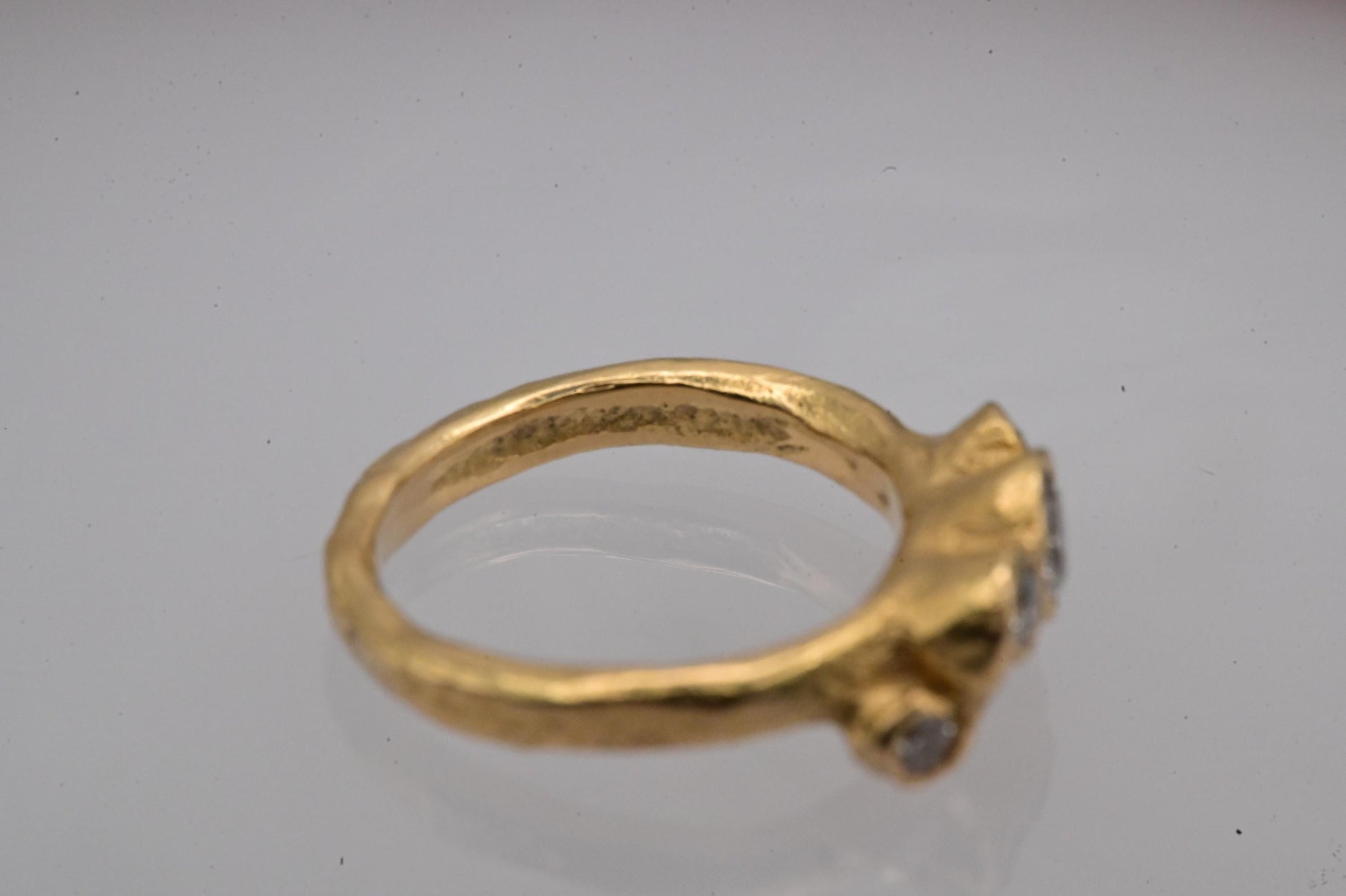 Stunning Vintage Handmade 18ct Solid Gold Eternity Diamond Ring, Unique Artisan 1CT Diamond Jewellery, 70s Statement Heirloom Jewelry - Rare