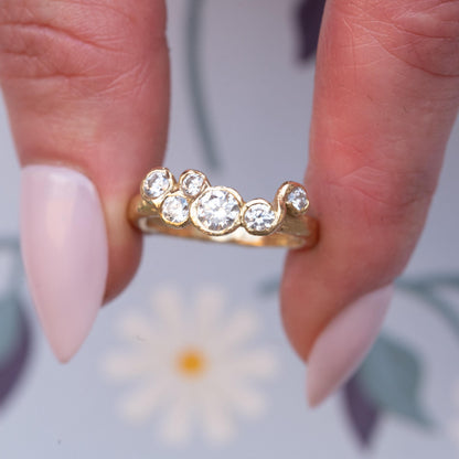 Stunning Vintage Handmade 18ct Solid Gold Eternity Diamond Ring, Unique Artisan 1CT Diamond Jewellery, 70s Statement Heirloom Jewelry - Rare