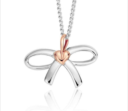 Gorgeous Welsh Clogau Sterling Silver and 9ct Welsh Rose Gold Bow Necklace