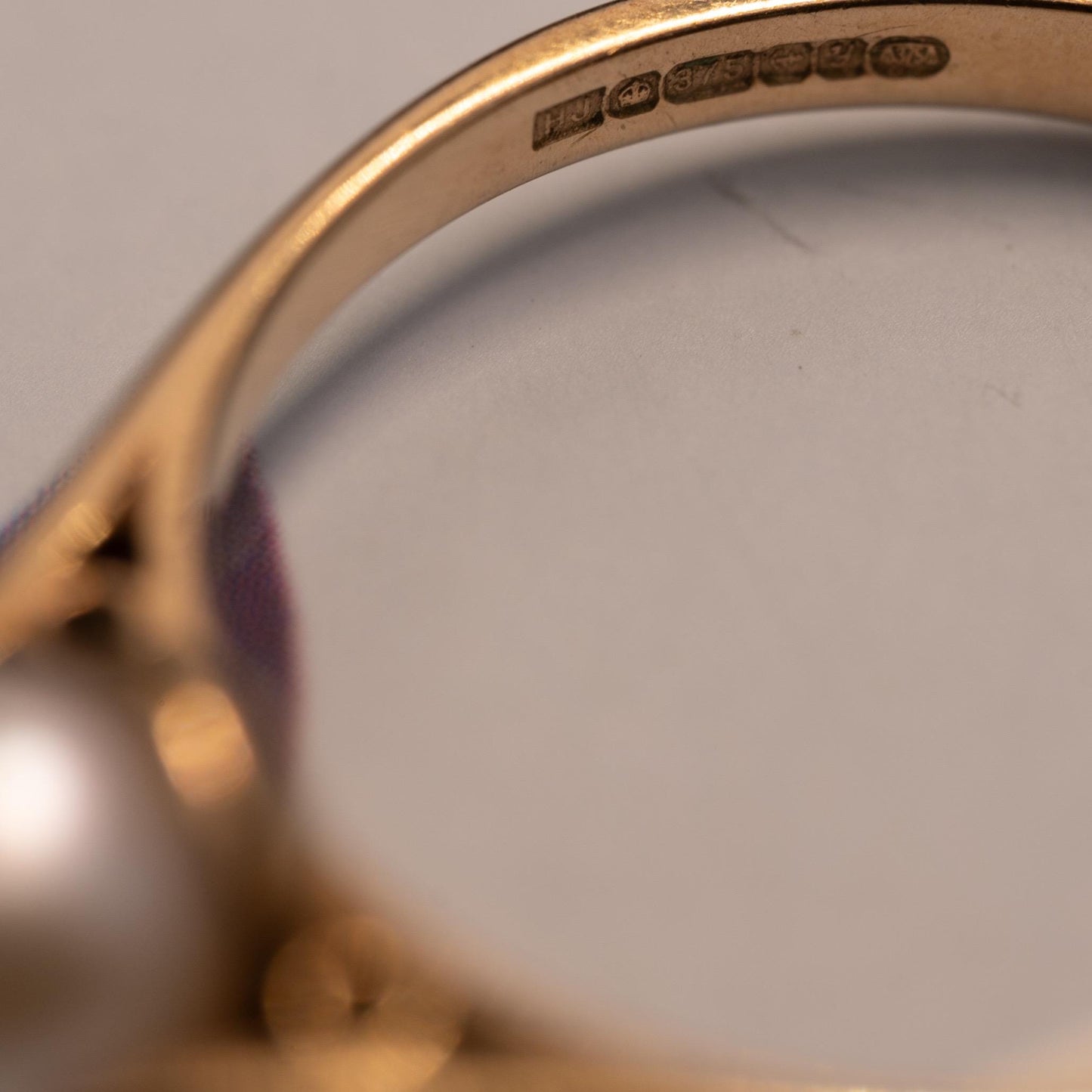 Vintage Cultured Pearl Solitaire 9ct Gold Hallmarked Ring 90s Birmingham - Dainty Ring / Bridal Jewellery