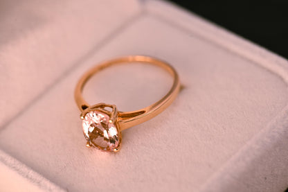 Beautiful Rose Quartz Engagement Solitaire, Pink Dress Ring in 9ct Gold, Cushion Cut Rose Quartz 1.5CT Ring, Pretty Pink Jewellery
