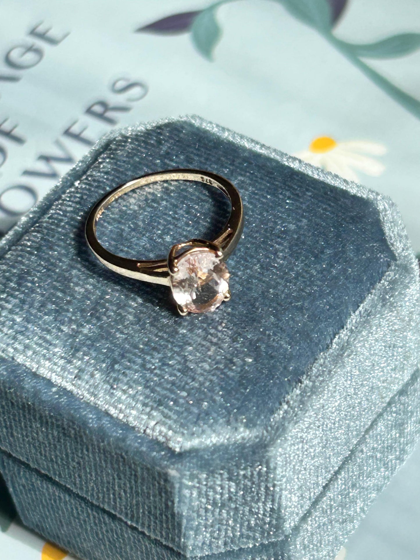 Beautiful Rose Quartz Engagement Solitaire, Pink Dress Ring in 9ct Gold, Cushion Cut Rose Quartz 1.5CT Ring, Pretty Pink Jewellery