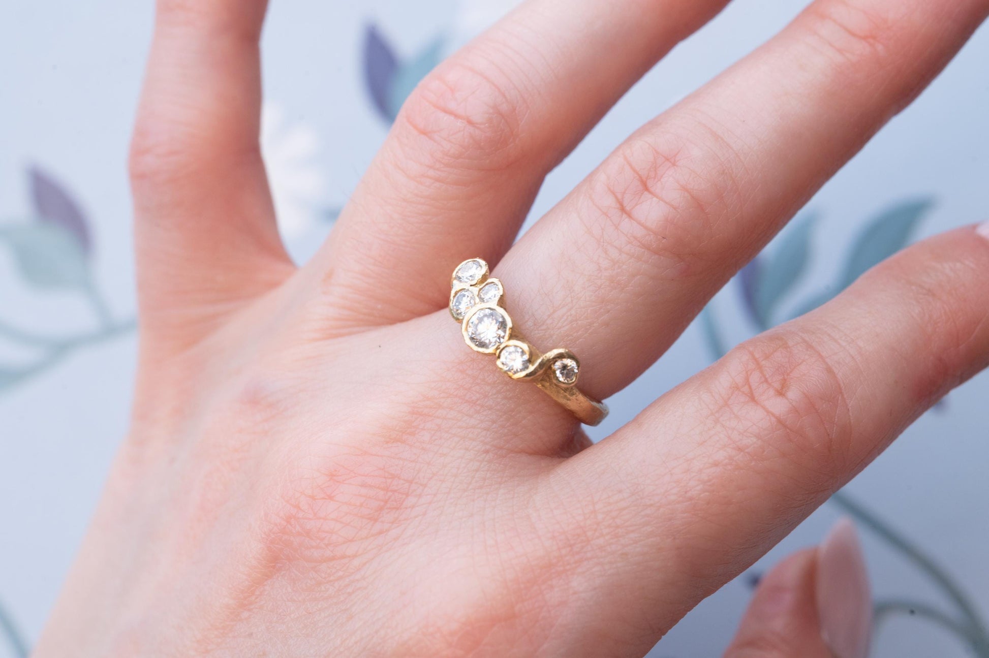 Stunning Vintage Handmade 18ct Solid Gold Eternity Diamond Ring, Unique Artisan 1CT Diamond Jewellery, 70s Statement Heirloom Jewelry - Rare