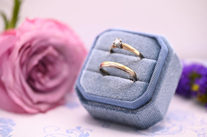 Vintage 18ct Wedding Band, Two-Toned 18K Unusual Wedding Ring, Solid Gold Jewelry, White and Yellow Dainty Band, English Gold Birmingham