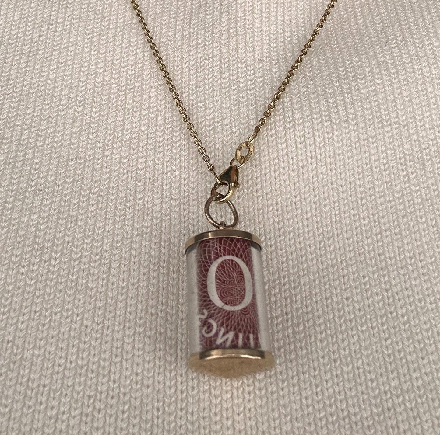 Mid-Century Vintage '10 Shillings' Charm 9ct, Gold Money Charm Pendant: British Hallmarked Gift, Retro 1960s Jewellery 'Emergency' money
