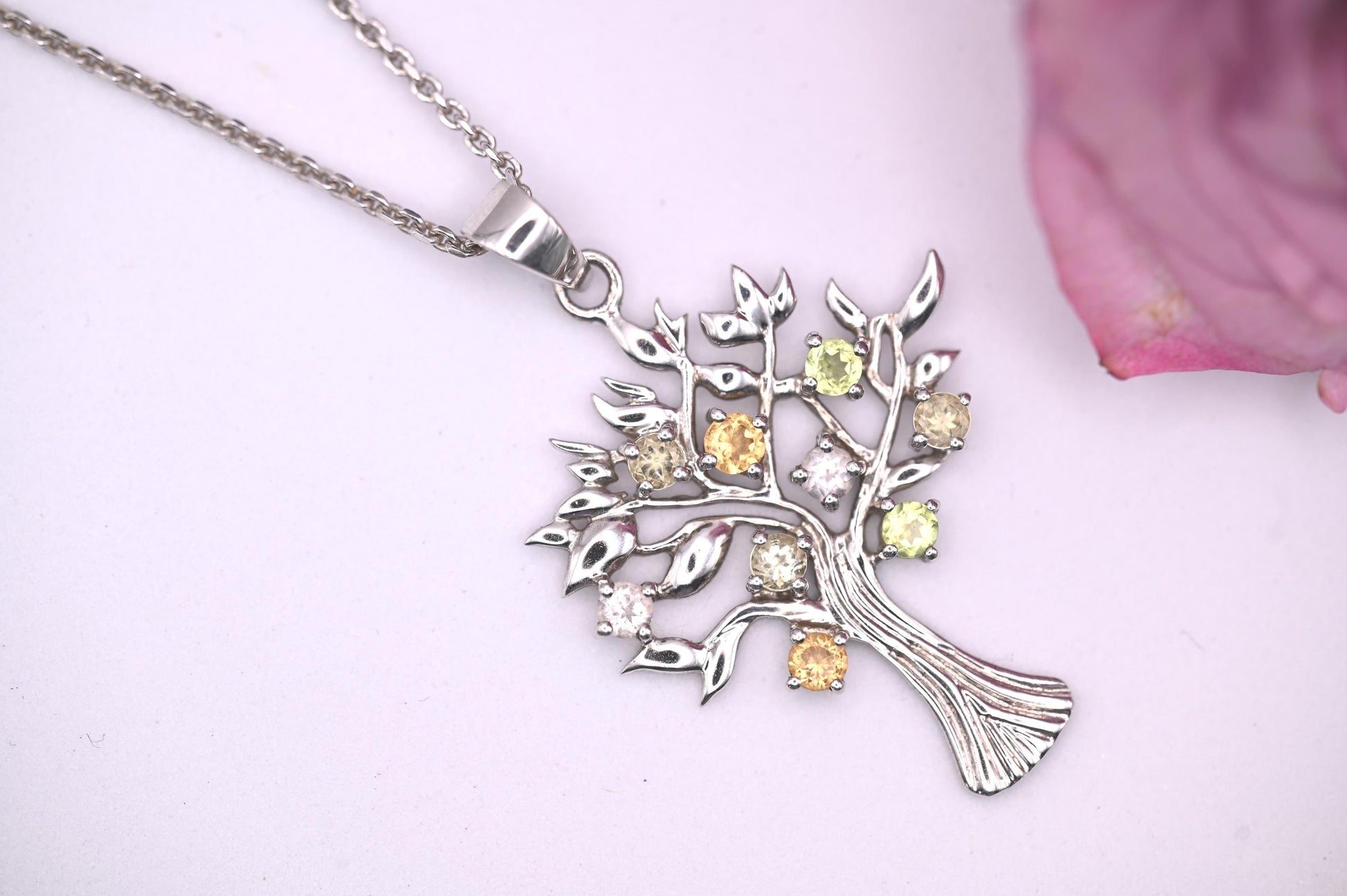 Solid 925 Sterling Silver Tree of Life Pendant Necklace Chain Jewellery - Gift Boxed