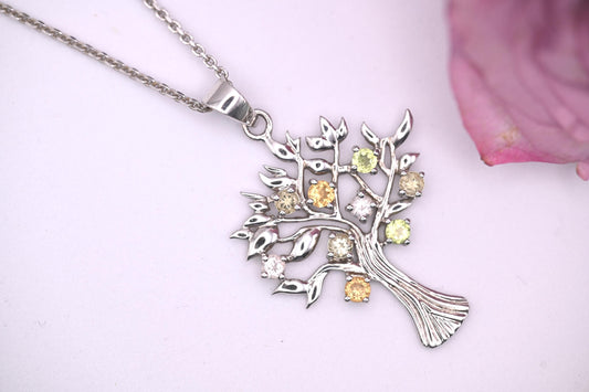 Solid 925 Sterling Silver Tree of Life Pendant Necklace Chain Jewellery - Gift Boxed