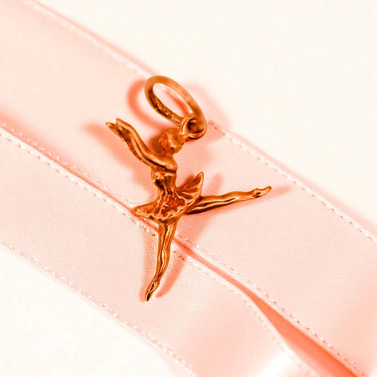 A Delightful Vintage 9ct Yellow Gold Dancing Ballerina Charm / Pendant 9k, Collectors Charm for Bracelet/Pendant 9k