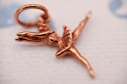Vintage 9ct Charm Yellow Gold Dancing Ballerina / Pendant 9k, Collectors Charm for Bracelet/Pendant 9k. Dainty Ballet Charm Gift