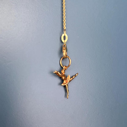 A Delightful Vintage 9ct Yellow Gold Dancing Ballerina Charm / Pendant 9k, Collectors Charm for Bracelet/Pendant 9k