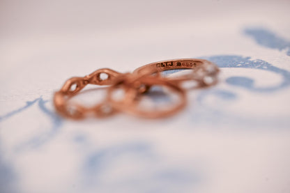 Vintage 9ct Gold Trio Ring Charm, Journey of Love Rings, Tiny 3 Ring Set Wedding Gift, Gold Engagement Gift Pendant Or Bracelet Charm