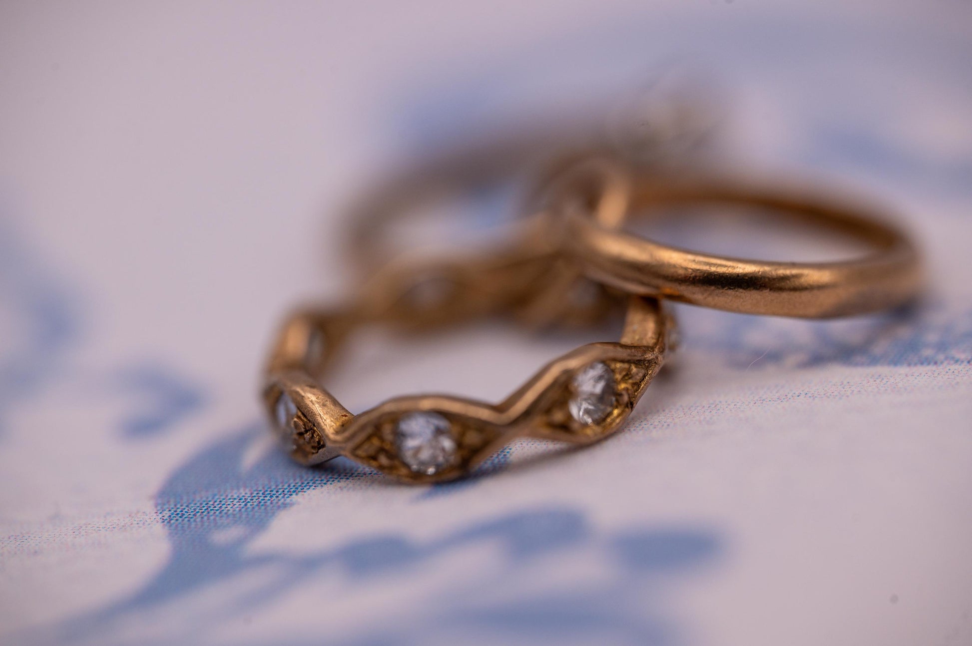 Vintage 9ct Gold Trio Ring Charm, Journey of Love Rings, Tiny 3 Ring Set Wedding Gift, Gold Engagement Gift Pendant Or Bracelet Charm