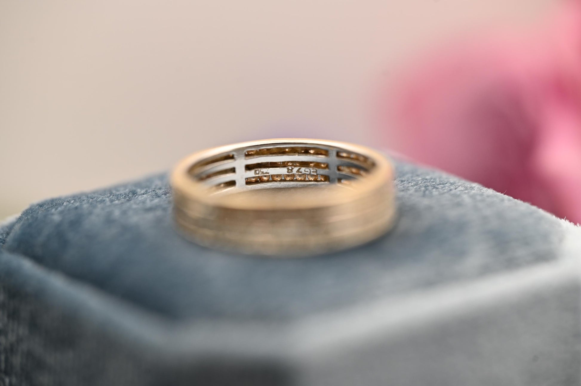 Vintage 18ct 750 Eternity Ring - Pave Real Diamonds White Gold Full Eternity Band / Stacking Ring, Unusual Wedding Band Size O / 7.5