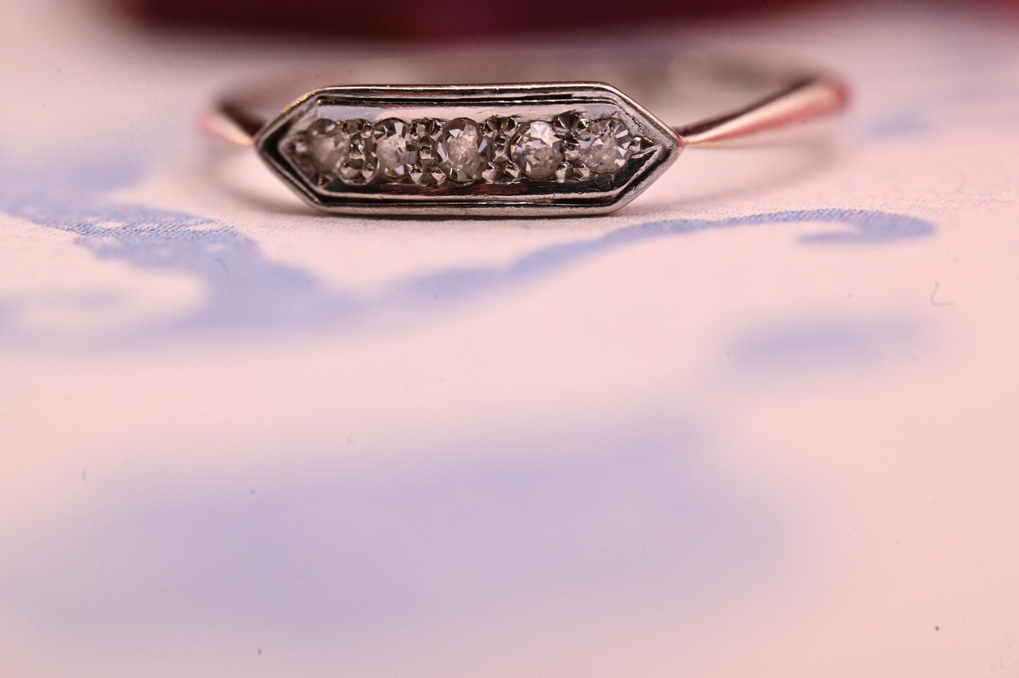 Genuine Art Deco 1920s White Gold and Platinum Diamond Ring, 18ct White Gold Antique Jewellery, Elegant Band, Jewelry for her, Stacking Ring