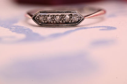 Genuine Art Deco 1920s White Gold and Platinum Diamond Ring, 18ct White Gold Antique Jewellery, Elegant Band, Jewelry for her, Stacking Ring