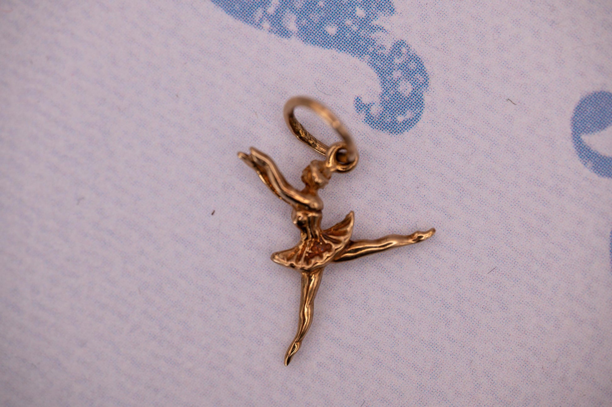 A Delightful Vintage 9ct Yellow Gold Dancing Ballerina Charm / Pendant 9k, Collectors Charm for Bracelet/Pendant 9k